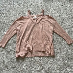 Pink cutout sleeve top